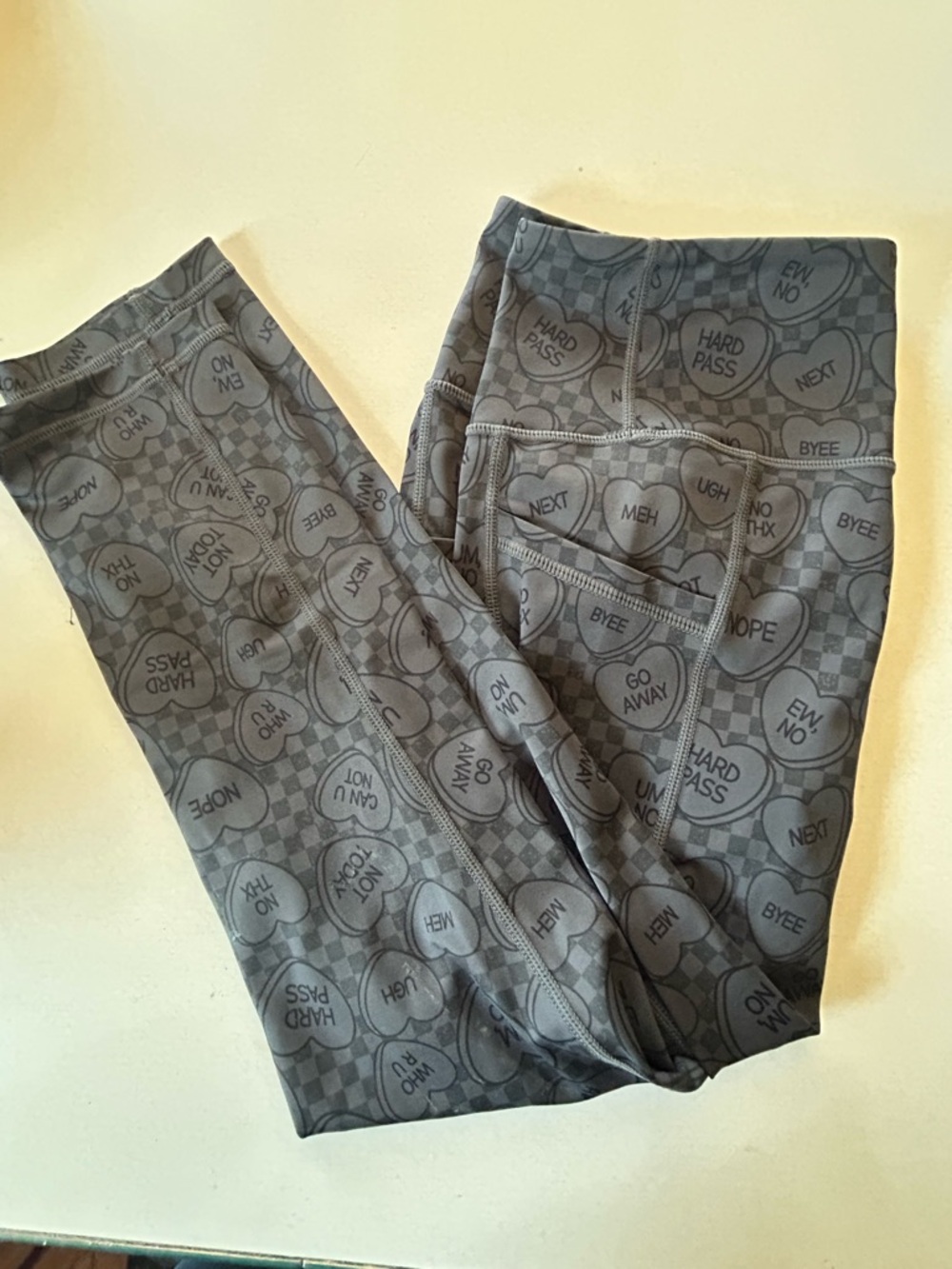 Constantly Varied Gear Gray Heart-Print Leggings